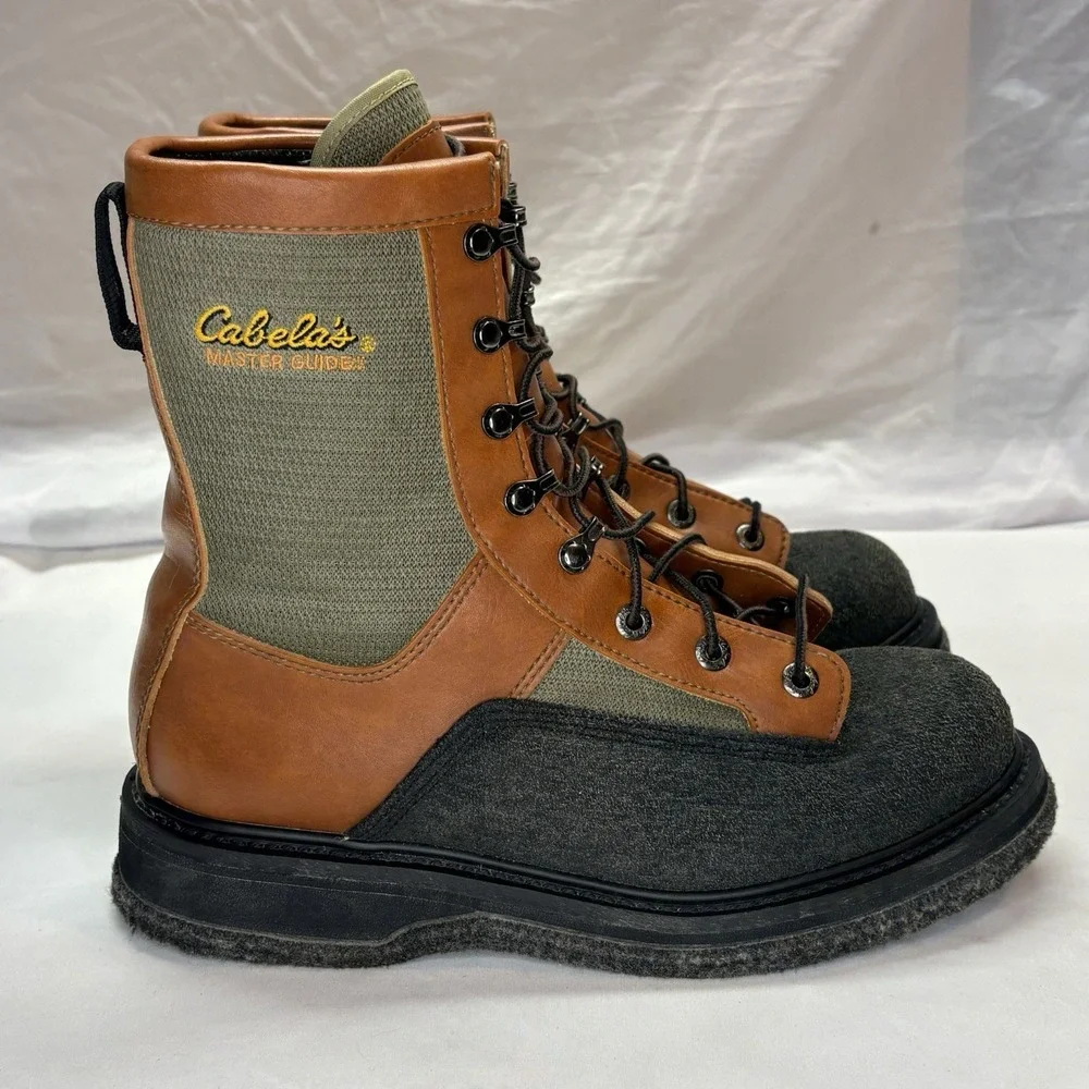 VTG Cabelas Master Guide Stream Hike Wading Boots Men 11 Fly Fishing Felt Bottom